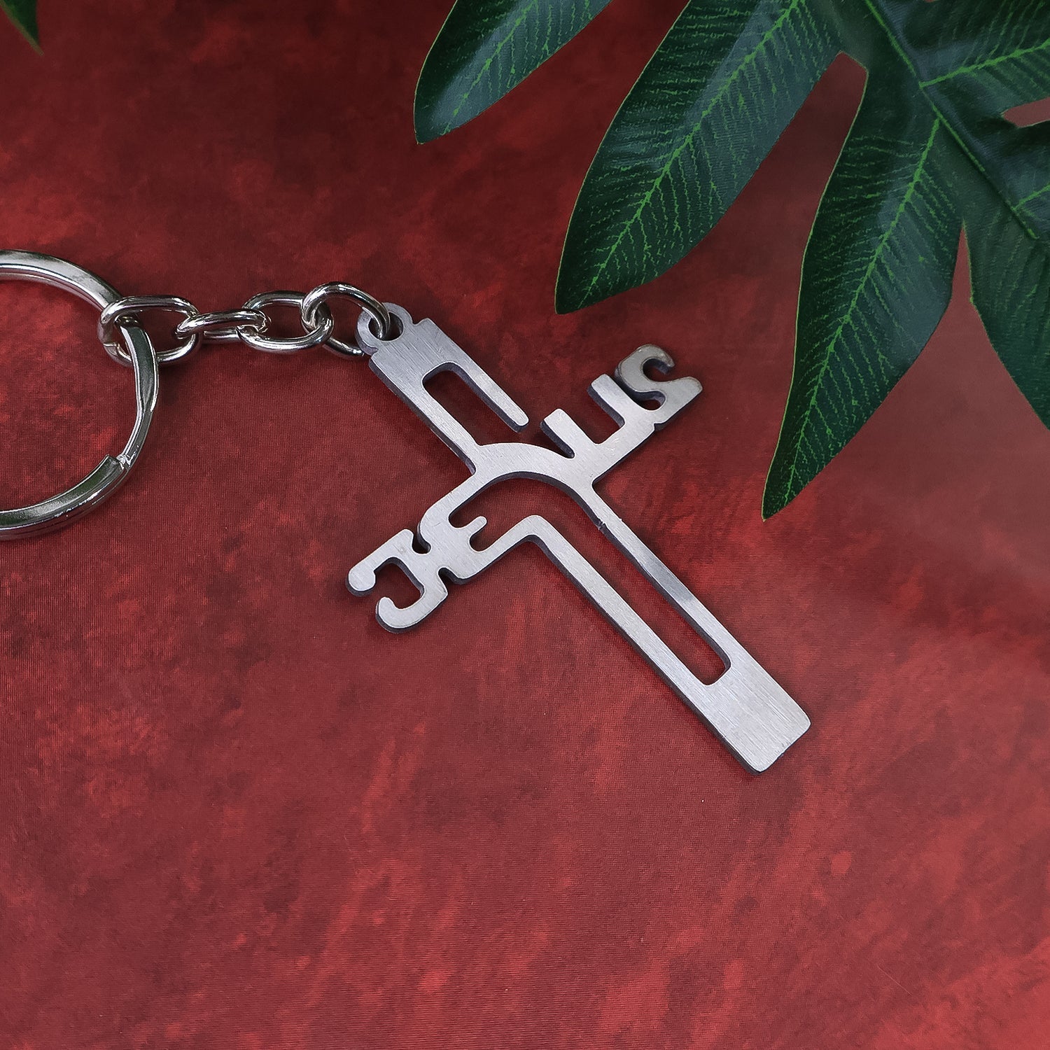 Elegant Metal Cross Keychain with Gujarati Elegant Metal Cross Keychain with Gujarati
